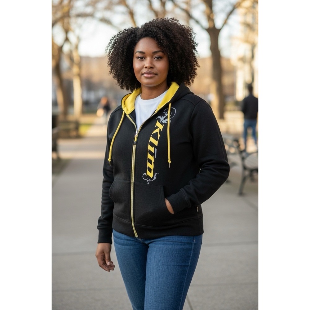 KLIM HOODIE‎ WOMENS XL BLACK YELLOW FULL ZIP